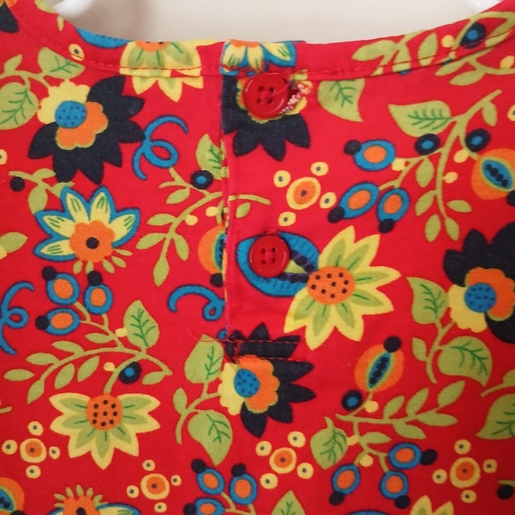 Hanna Anderson Girl's Red Floral Long Sleeve Knit Dress US Size 8 - Picture 4 of 6